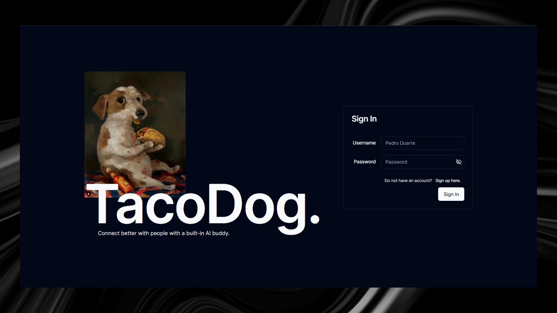 TacoDog landing page